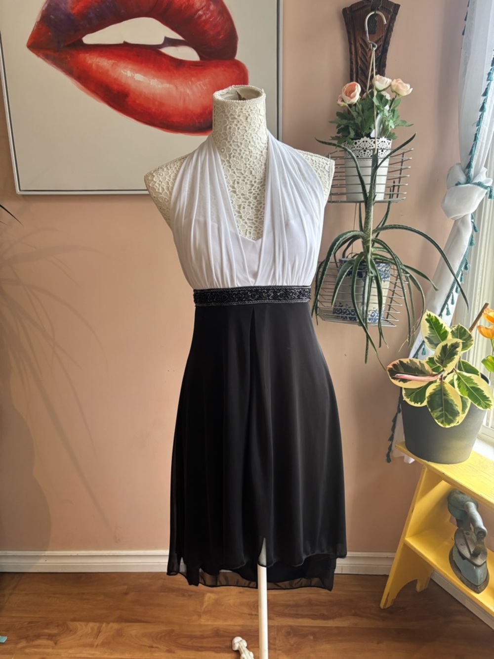 Black and White y2k Halter Dress - Picture 5 of 12